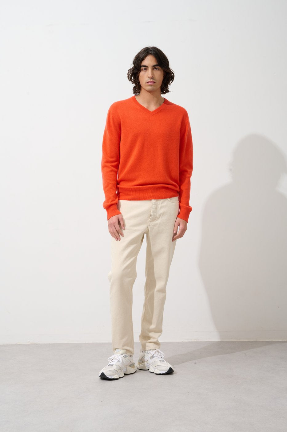 V-Neck Jumper - Agel - Orange
