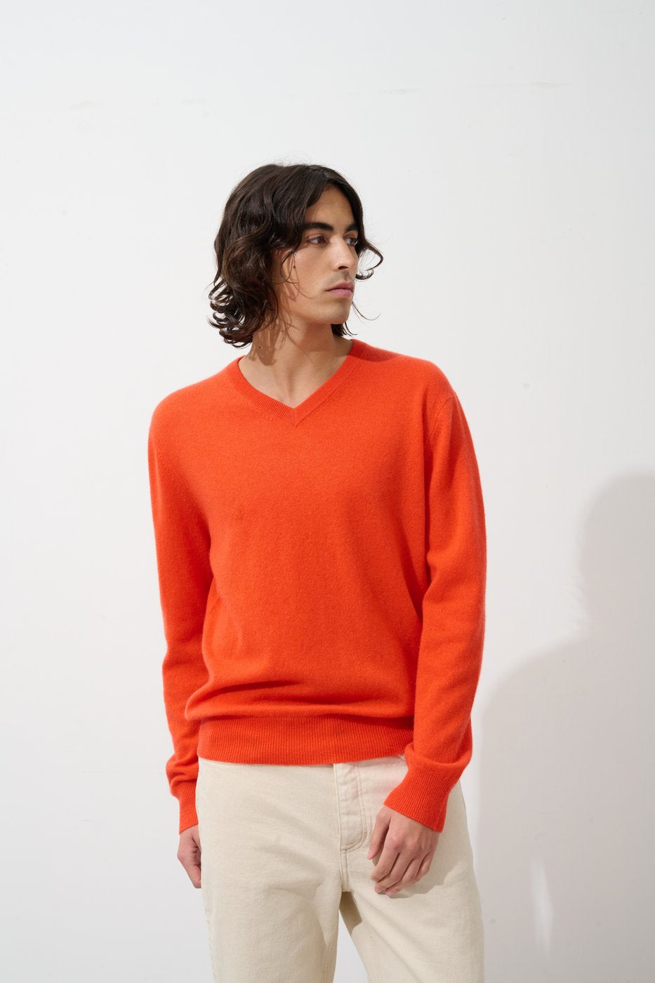 V-Neck Jumper - Agel - Orange