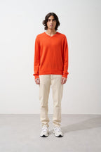V-Neck Jumper - Agel - Orange