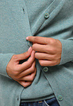 Cardigan Col V - Cimet - Vert Chiné
