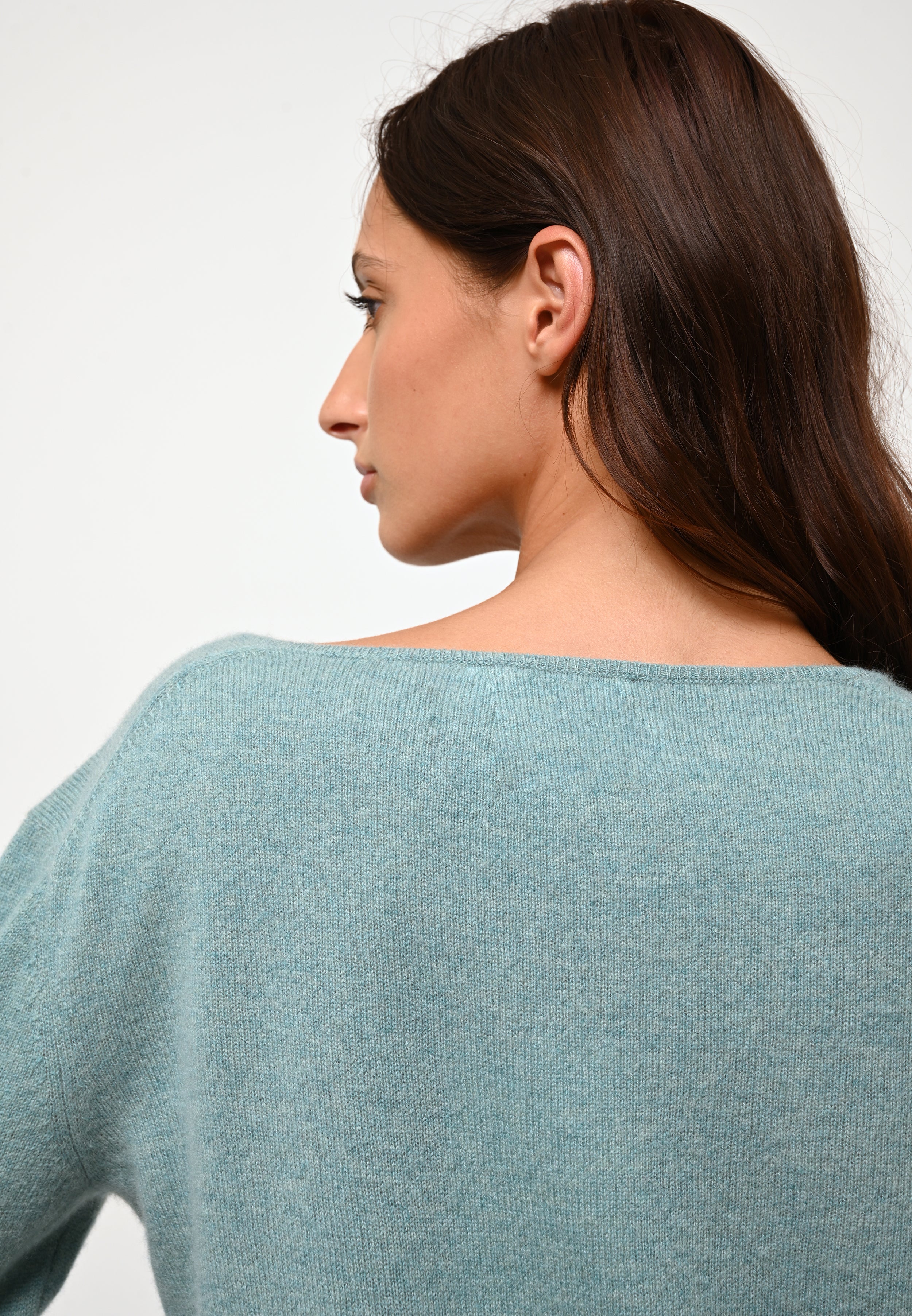 Cardigan Col V - Cimet - Vert Chiné