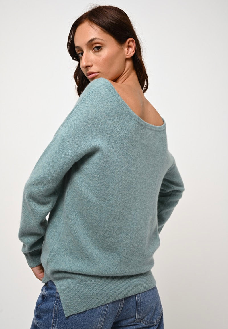 Round-Neck Jumper - Faraut - Green Marl