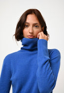 Pull Col Roulé Fornet - Bleu Électrique - 100% Cachemire 2 Fils - Femme