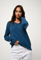 Jersey Cuello en V - Gardoria - Pavo Real