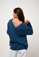 Pull Col V Devant Et Dos - Giegn - Paon