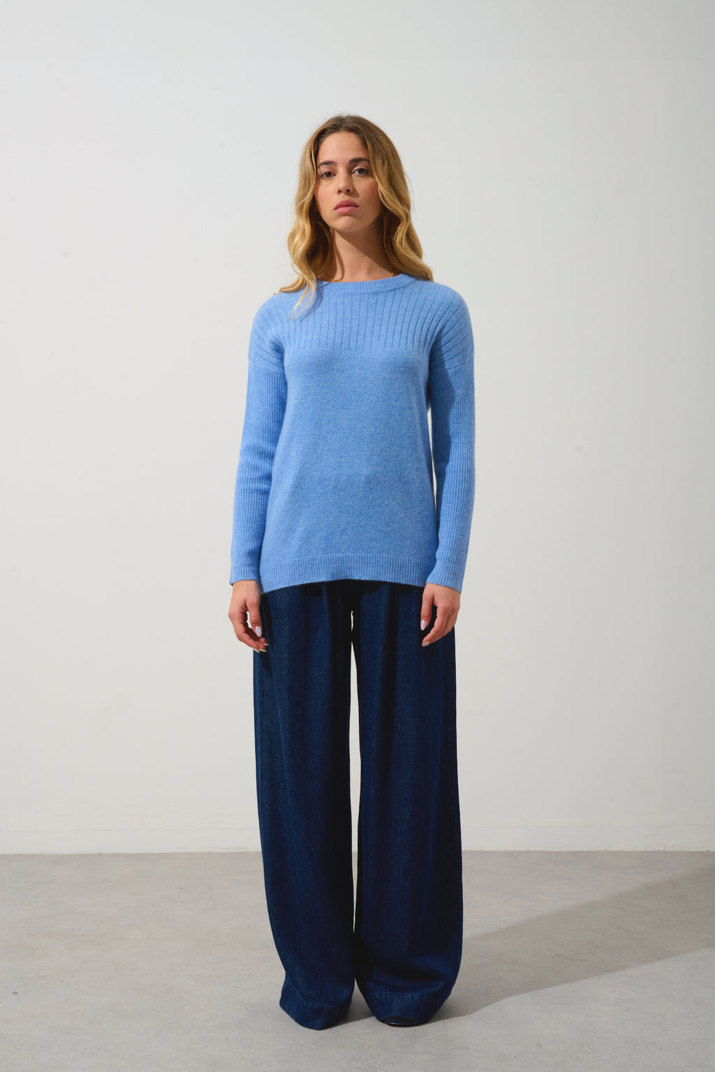 Jersey de cuello redondo - Daria - Sky