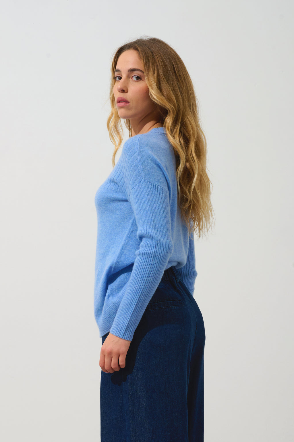 Jersey de cuello redondo - Daria - Sky