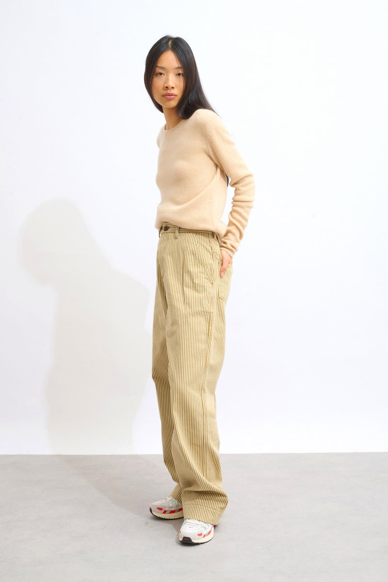 Pull Col Rond 4 Fils - Ivy - Beige