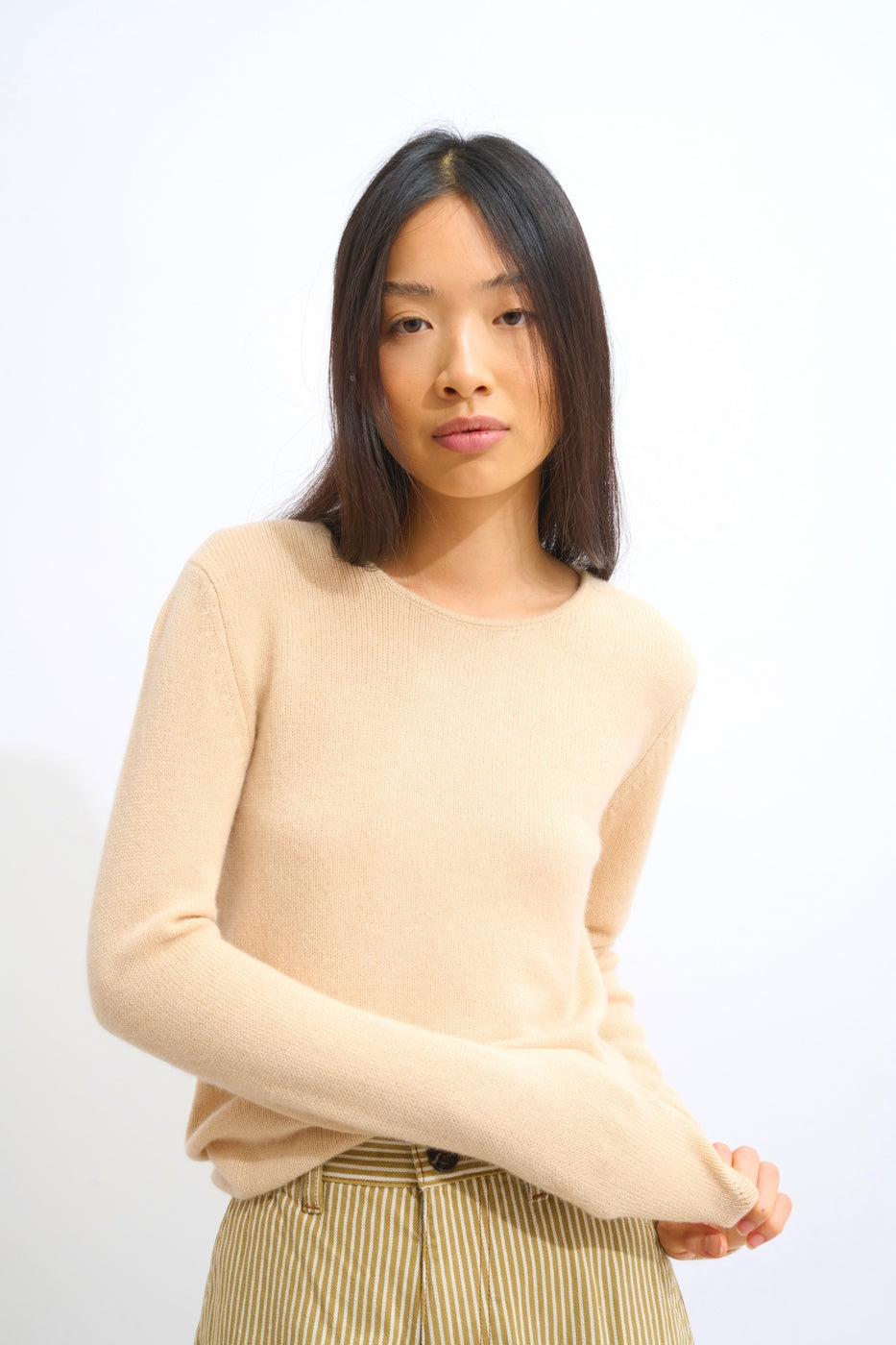 Crew-Neck Jumper 4-Ply - Ivy - Beige