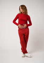 Bise Roll-Neck Jumper - Raspberry - 100% 2-Ply Cashmere - Women