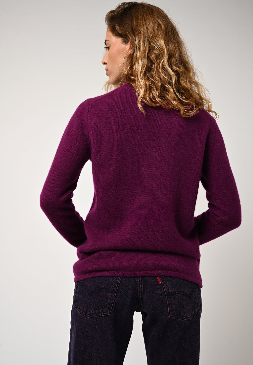Jersey de Cuello Vuelto 4 Hilos - Linda - Ciruela