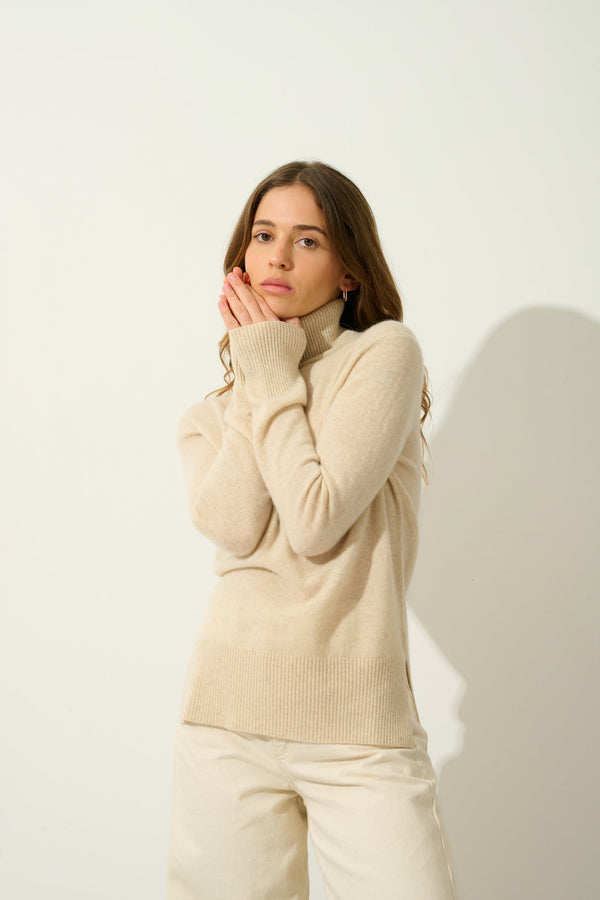 Roll-Neck Jumper - Fornet - Beige