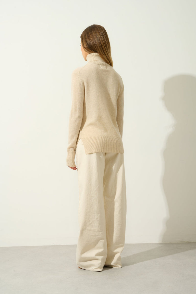 Pull Col Roulé - Fornet - Beige