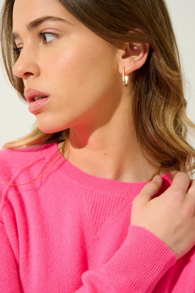 Jersey de Cuello Redondo Etret - Rosa Fluorescente