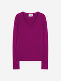 Chelsea 4 Yarn V-Neck Sweater - 100% Cashmere, 4 Yarns - Violet