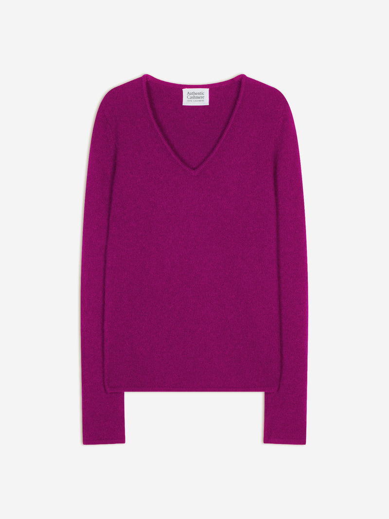 Pull Col V 4 Fils Chelsea - 100% Cachemire, 4 Fils - Violine