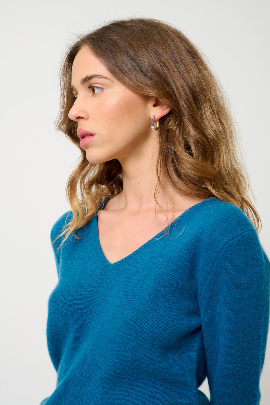 Jersey de cuello en V de 4 hilos - Chelsea - Azul