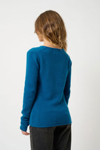 Jersey de cuello en V de 4 hilos - Chelsea - Azul