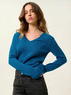 Maglione Scollo a V 4 Fili - Chelsea - Pavone