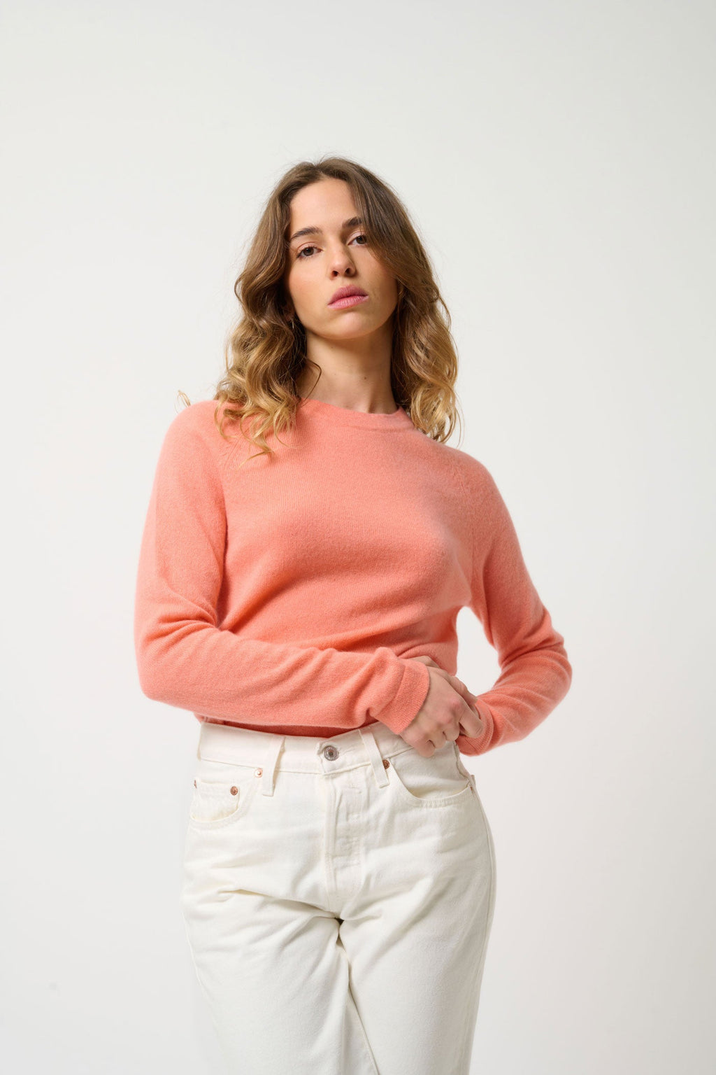 Round-Neck Jumper - Ecrin - Pink