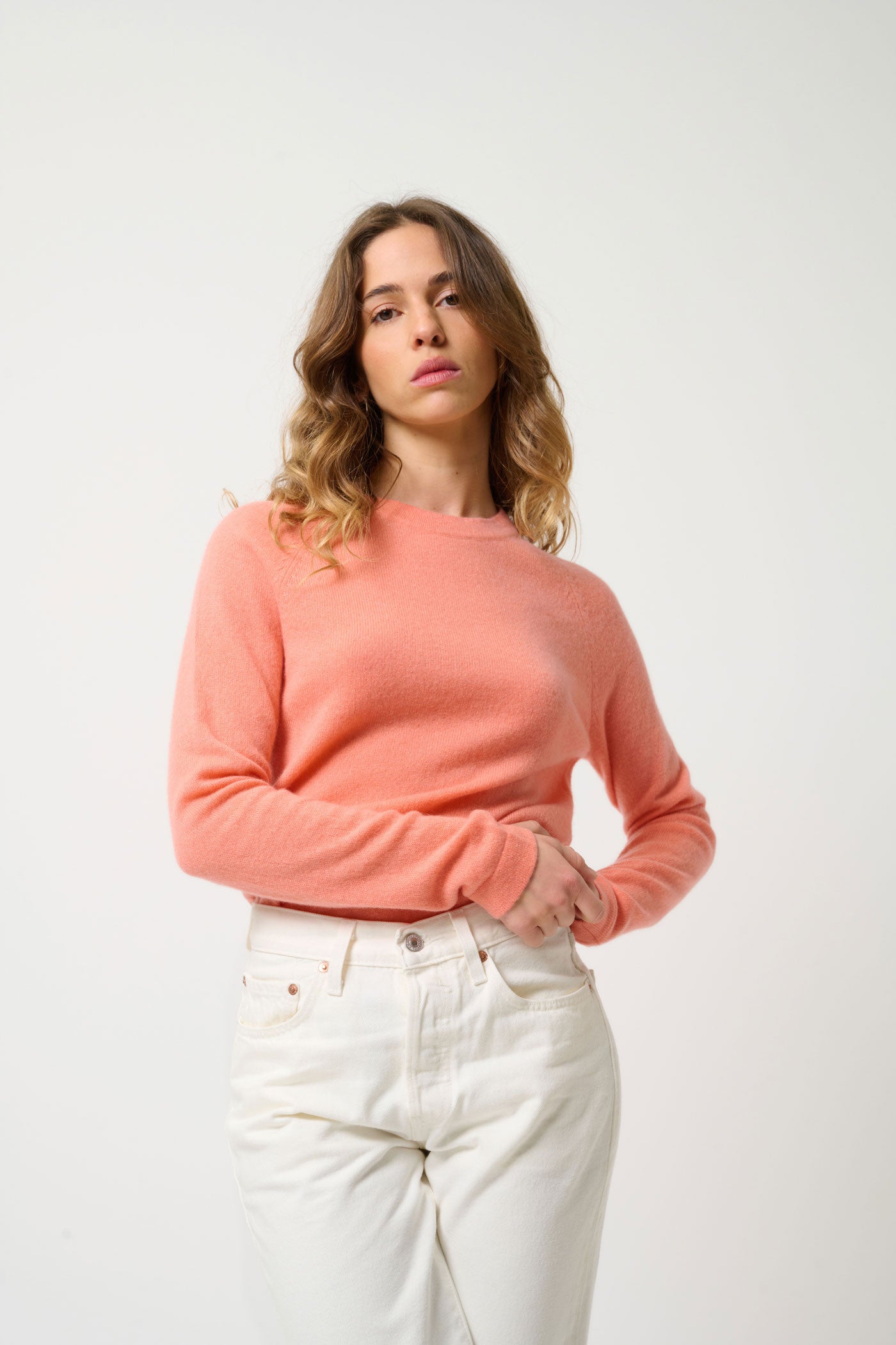 Round-Neck Jumper - Ecrin - Pink
