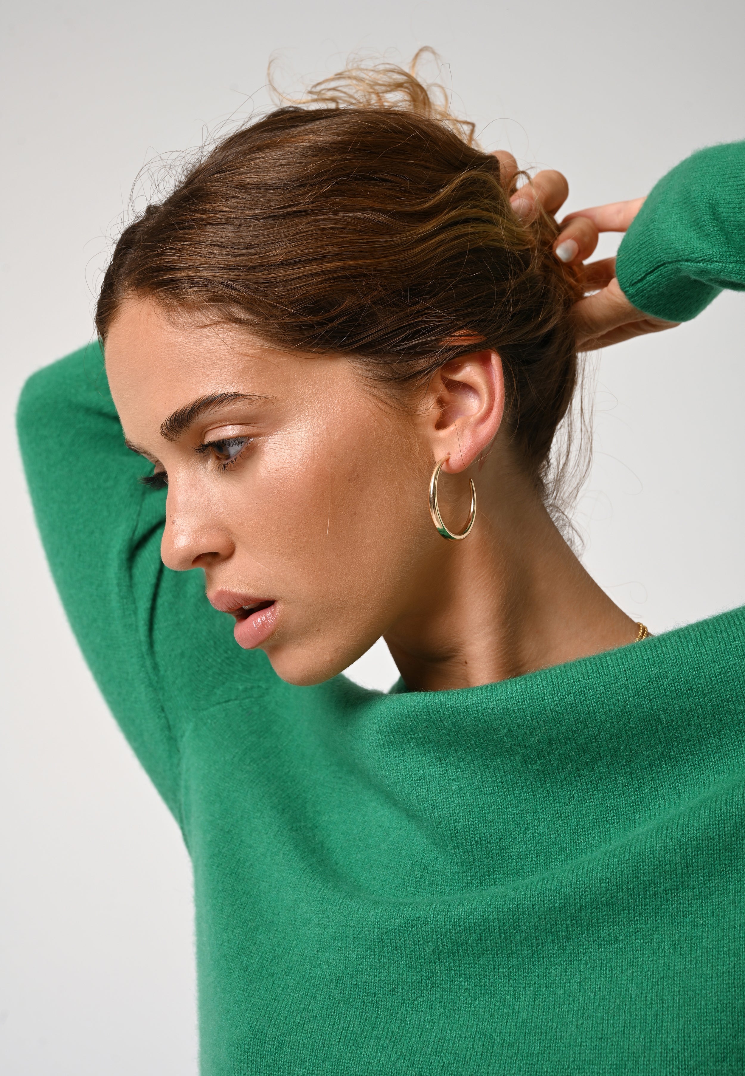 Round Neck Ecrin Jumper - Mint - 100% 2-Ply Cashmere