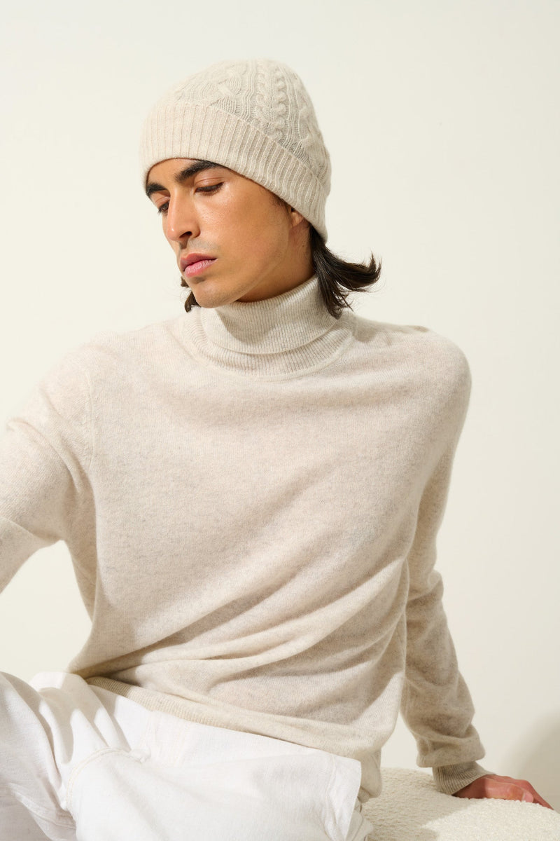 4 Thread Beanie - Scott - Heather Beige