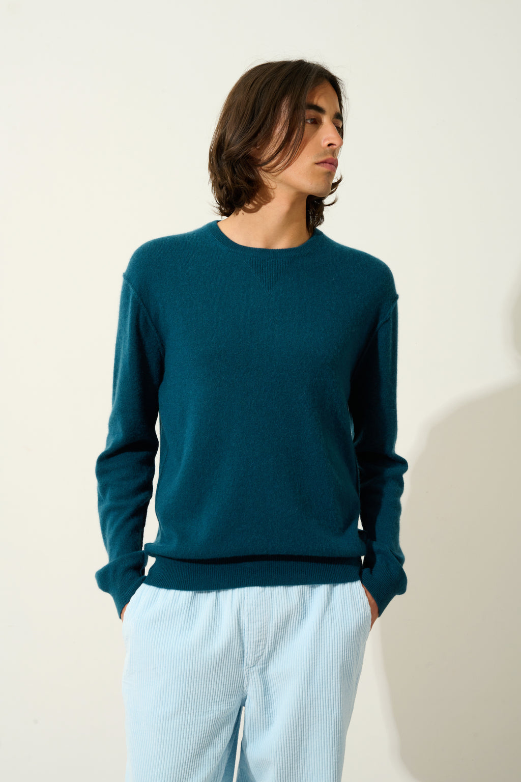 Jersey de cuello redondo - Nolan - Verde azulado