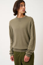 Nolan Crew Neck Jumper - Army - 100% 2-Ply Cashmere