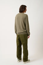Nolan Crew Neck Jumper - Army - 100% 2-Ply Cashmere