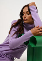 Pull Col Roulé Suzie - Mauve - 100% Cachemire 2 Fils