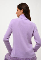 Pull Col Roulé Suzie - Mauve - 100% Cachemire 2 Fils