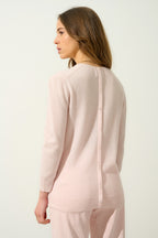 Round-Neck Button-Back Jumper - Estaris - Powder