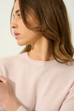 Round-Neck Button-Back Jumper - Estaris - Powder