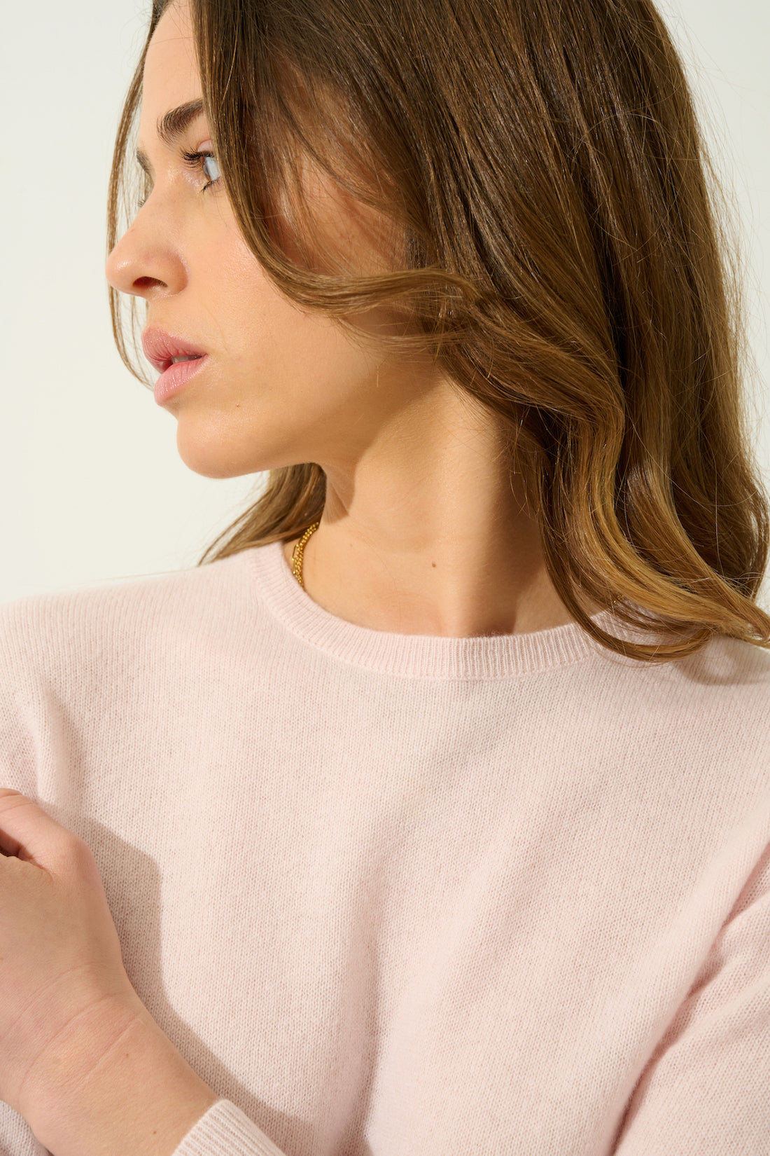 Round-Neck Button-Back Jumper - Estaris - Powder