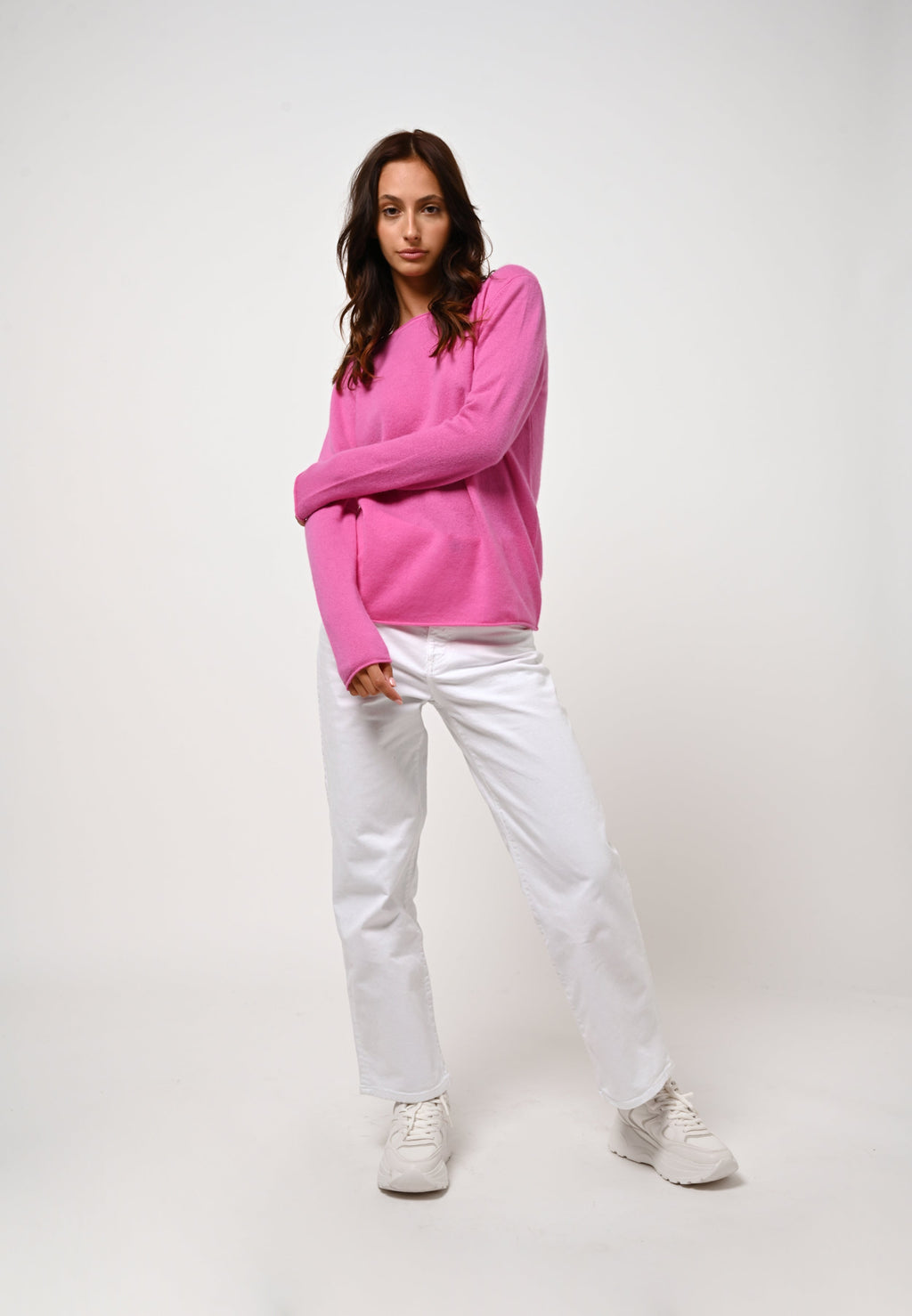Jersey Cuello Barco Criou - Rosa - 100% Cachemira - 2 Hilos