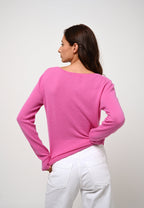 Jersey Cuello Barco Criou - Rosa - 100% Cachemira - 2 Hilos