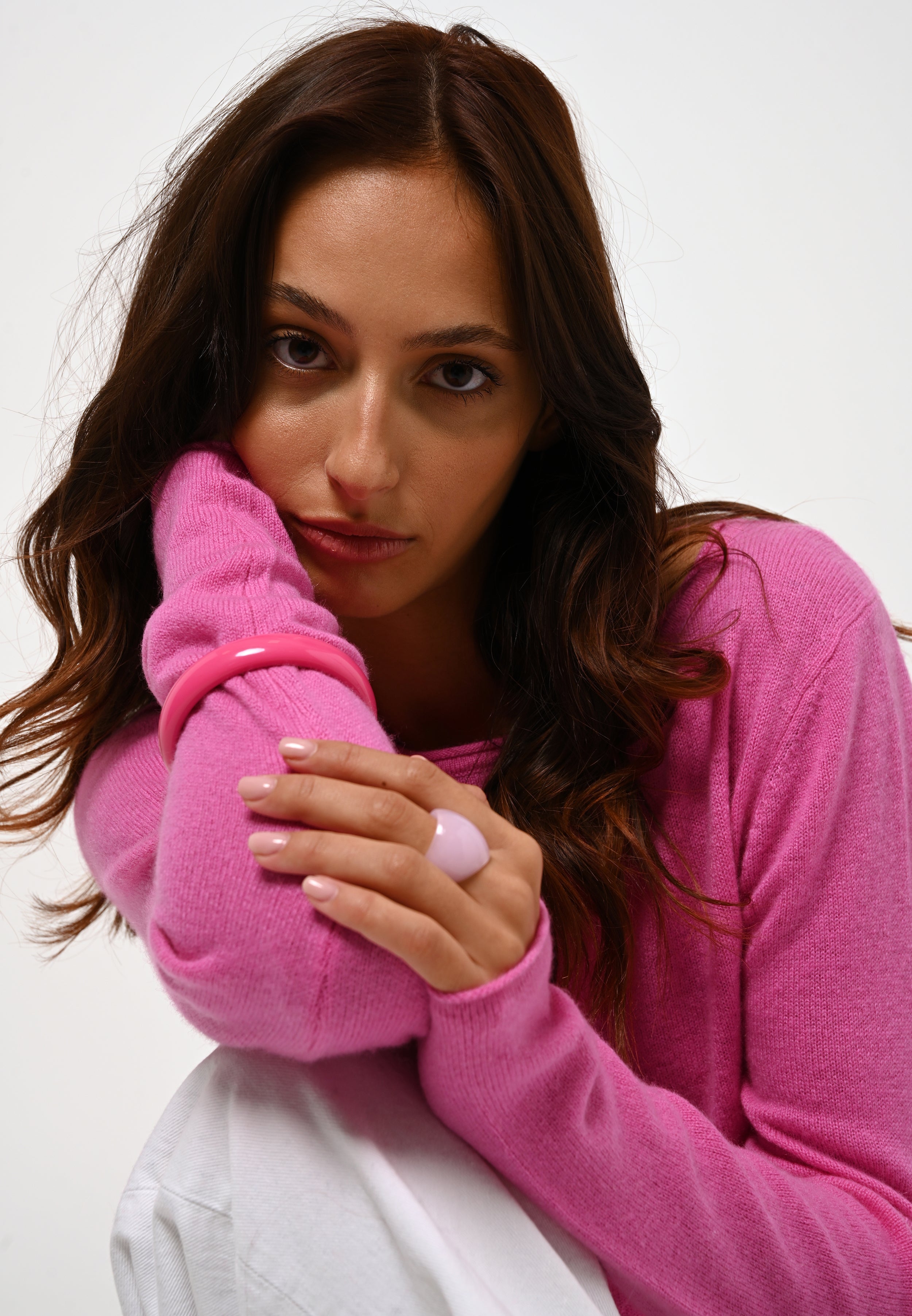 Jersey Cuello Barco Criou - Rosa - 100% Cachemira - 2 Hilos
