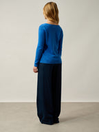 Lanfon Boat Neck Sweater - 100% Cashmere, 2-Ply - Electric Blue - Women's