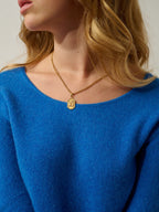 Lanfon Boat Neck Sweater - 100% Cashmere, 2-Ply - Electric Blue - Women's