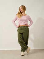 Pull Col Bateau Lanfon - 100% Cachemire, 2 Fils - Poudre