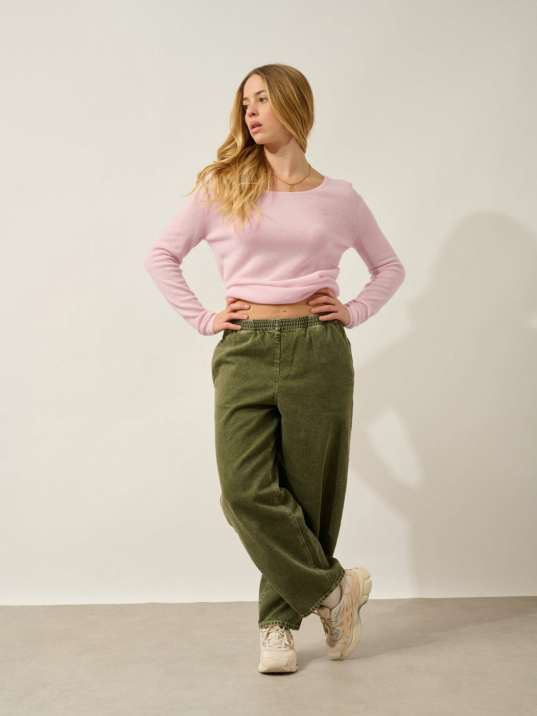 Pull Col Bateau Lanfon - 100% Cachemire, 2 Fils - Poudre