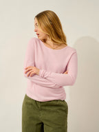 Pull Col Bateau Lanfon - 100% Cachemire, 2 Fils - Poudre