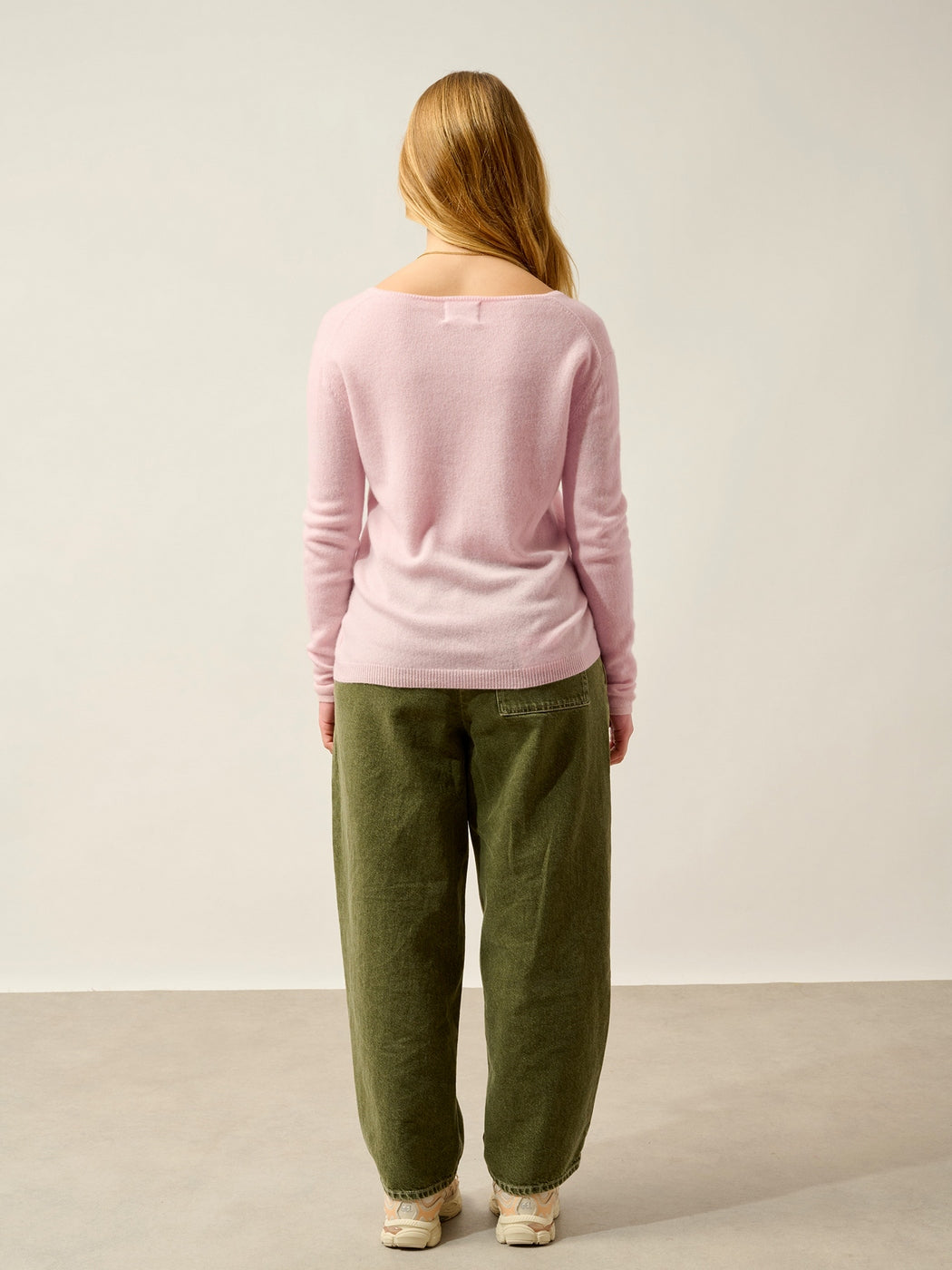 Pull Col Bateau Lanfon - 100% Cachemire, 2 Fils - Poudre
