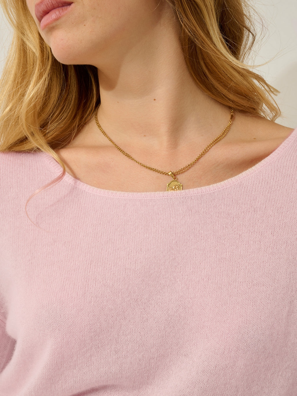 Pull Col Bateau Lanfon - 100% Cachemire, 2 Fils - Poudre