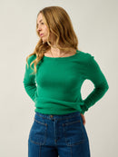 Pull Col Bateau Goutte Dos - Dibona - Vert