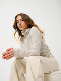 4-Ply Rollneck Jumper - Linda - Heathered Pearl Grey
