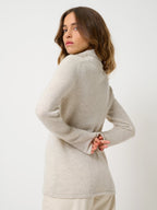 Jersey Cuello Alto 4 Hilos - Linda - Gris Perla Jaspeado