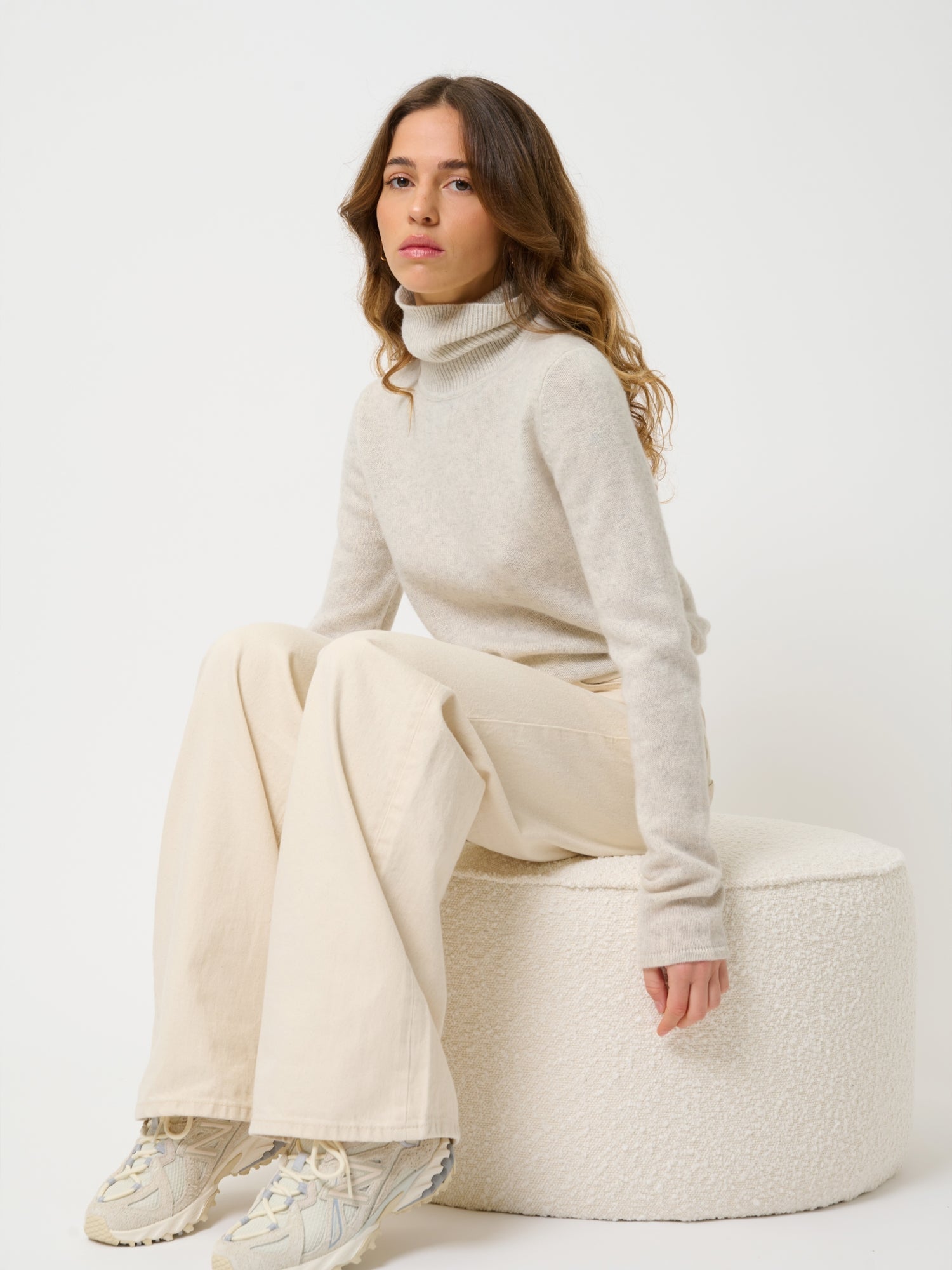 Jersey Cuello Alto 4 Hilos - Linda - Gris Perla Jaspeado
