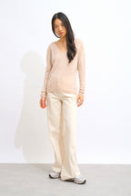 Pull Col V - Galise - Nude